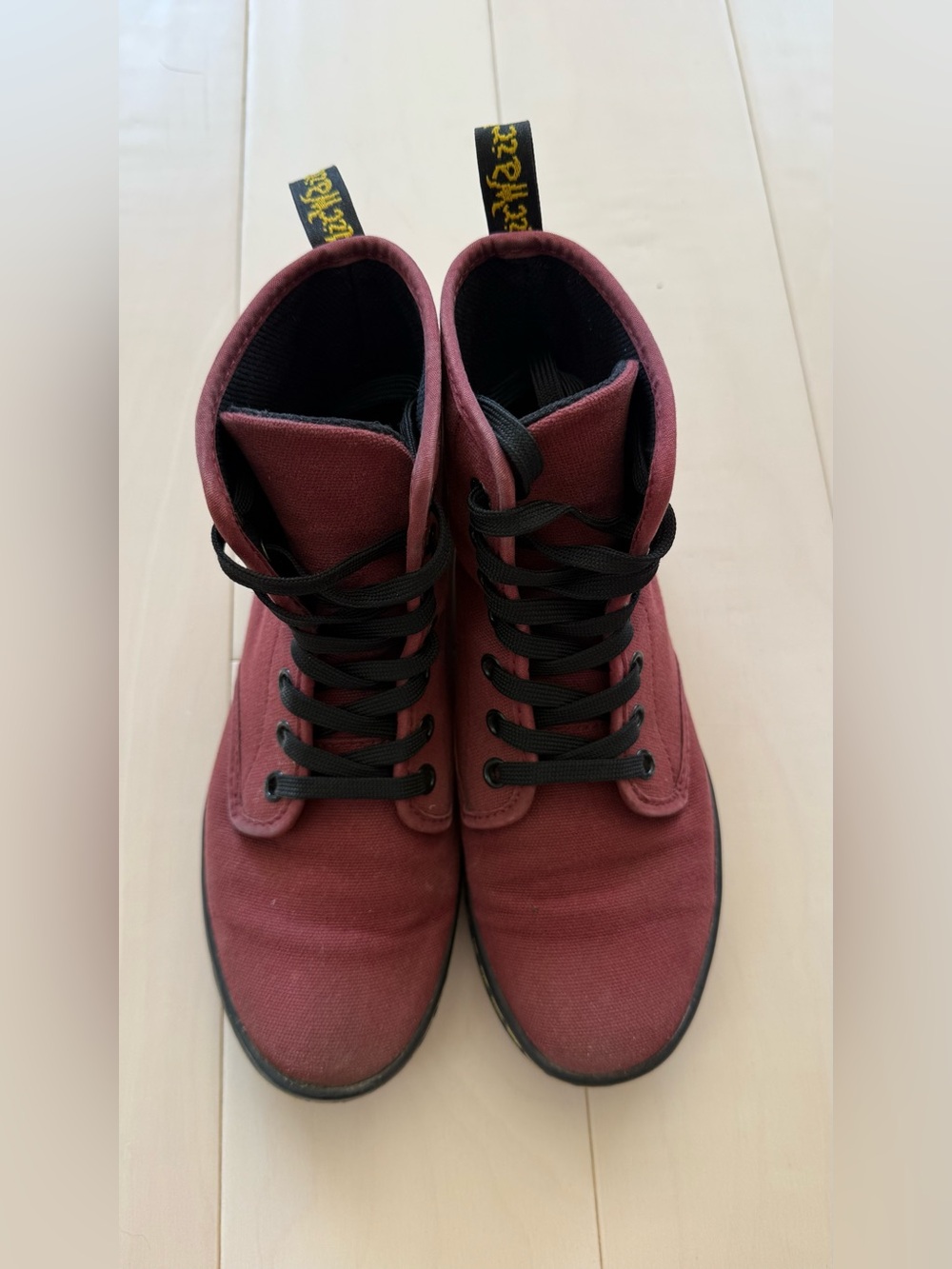 Dr. Martens Shoreditch Canvas Shoes in Cherry Red - Size 37 / US 6